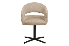 Chaise de Salle à Manger Pivotante avec Pieds Noirs DOVER Sable Chiné - 60 x 58 cm