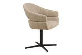 Chaise de Salle à Manger Pivotante avec Pieds Noirs DOVER Sable Chiné - 60 x 58 cm