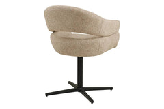 Chaise de Salle à Manger Pivotante avec Pieds Noirs DOVER Sable Chiné - 60 x 58 cm