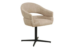 Chaise de Salle à Manger Pivotante avec Pieds Noirs DOVER Sable Chiné - 60 x 58 cm