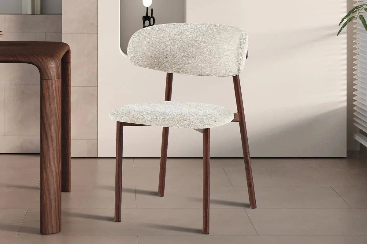 Chaise COCO – Effet noyer et Beige
