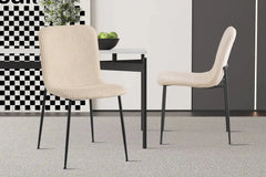Chaise de Salle à Manger ALICYA Velours Côtelé ou Bouclé - 42 x 57 cm