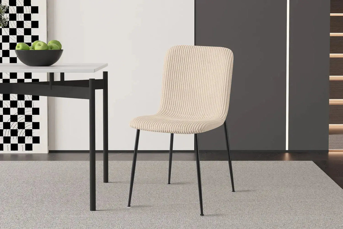 Chaise de Salle à Manger ALICYA Velours Côtelé ou Bouclé - 42 x 57 cm