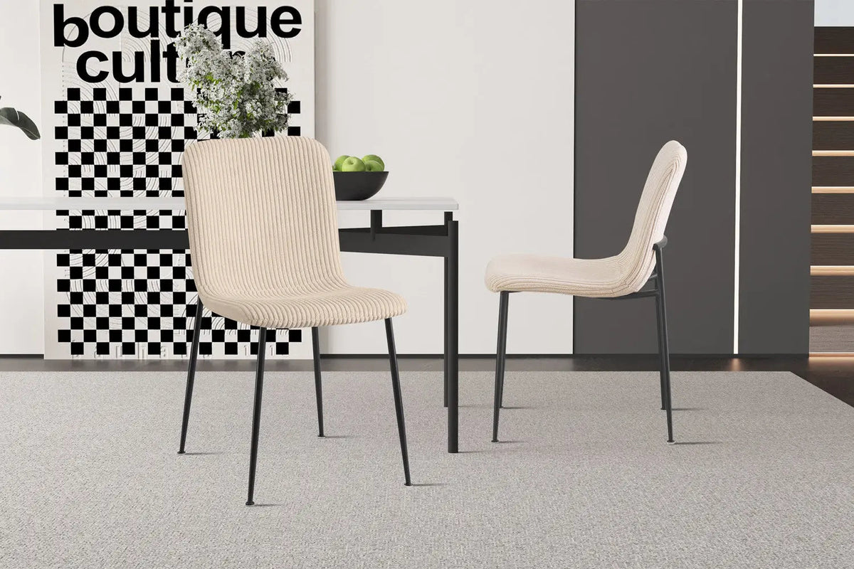 Chaise de Salle à Manger ALICYA Velours Côtelé ou Bouclé - 42 x 57 cm