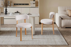 Chaise de salle à manger SAFYA Tissu Beige - 50 x 52 cm