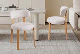 Chaise de salle à manger SAFYA Tissu Beige - 50 x 52 cm