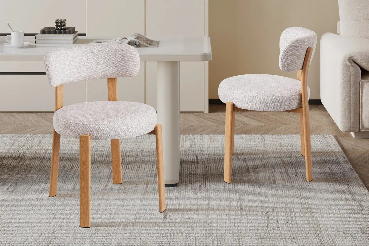 Chaise de salle à manger SAFYA Tissu Beige - 50 x 52 cm