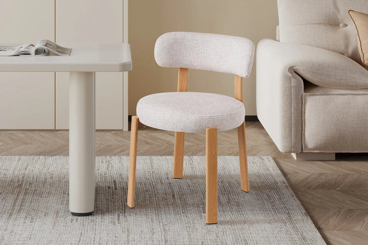 Chaise de salle à manger SAFYA Tissu Beige - 50 x 52 cm