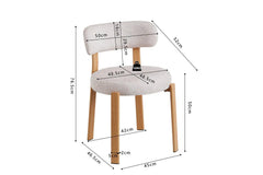 Chaise de salle à manger SAFYA Tissu Beige - 50 x 52 cm
