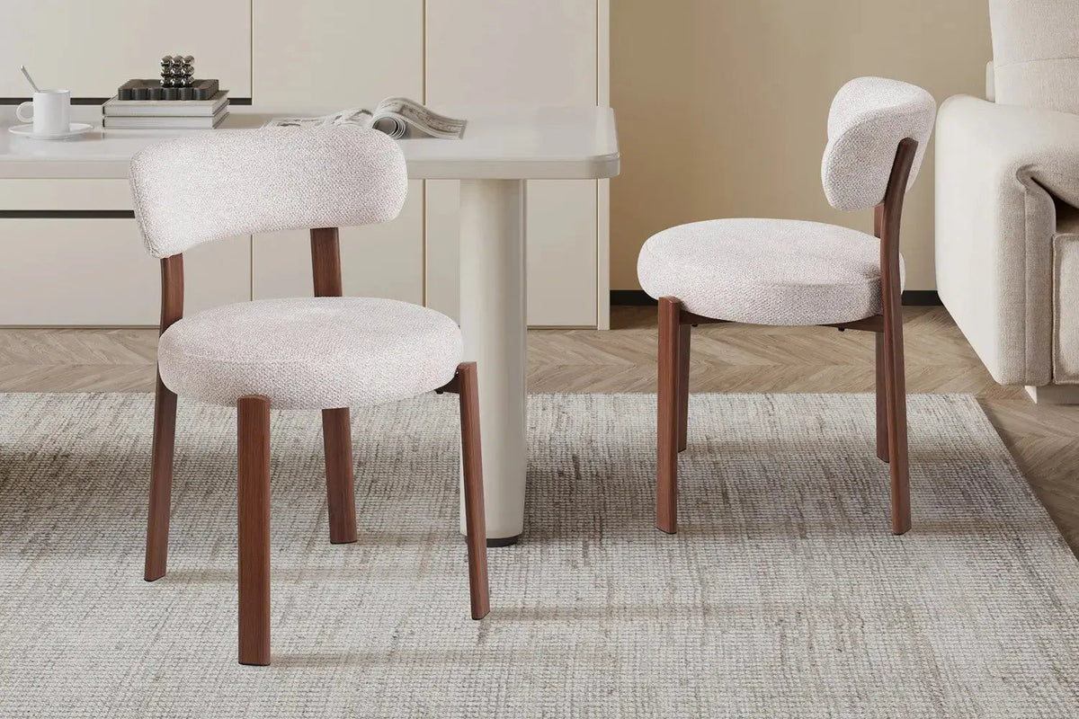 Chaise de salle à manger SAFYA Tissu Beige - 50 x 52 cm