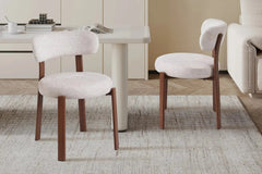 Chaise de salle à manger SAFYA Tissu Beige - 50 x 52 cm