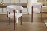 Chaise de salle à manger avec Accoudoirs SAFYA Tissu Beige - 60 x 52 cm