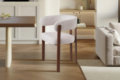 Chaise de salle à manger avec Accoudoirs SAFYA Tissu Beige - 60 x 52 cm