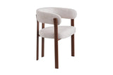 Chaise de salle à manger avec Accoudoirs SAFYA Tissu Beige - 60 x 52 cm