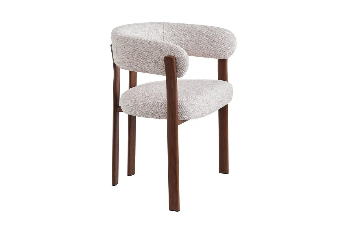 Chaise de salle à manger avec Accoudoirs SAFYA Tissu Beige - 60 x 52 cm