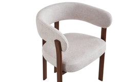 Chaise de salle à manger avec Accoudoirs SAFYA Tissu Beige - 60 x 52 cm