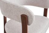 Chaise de salle à manger avec Accoudoirs SAFYA Tissu Beige - 60 x 52 cm