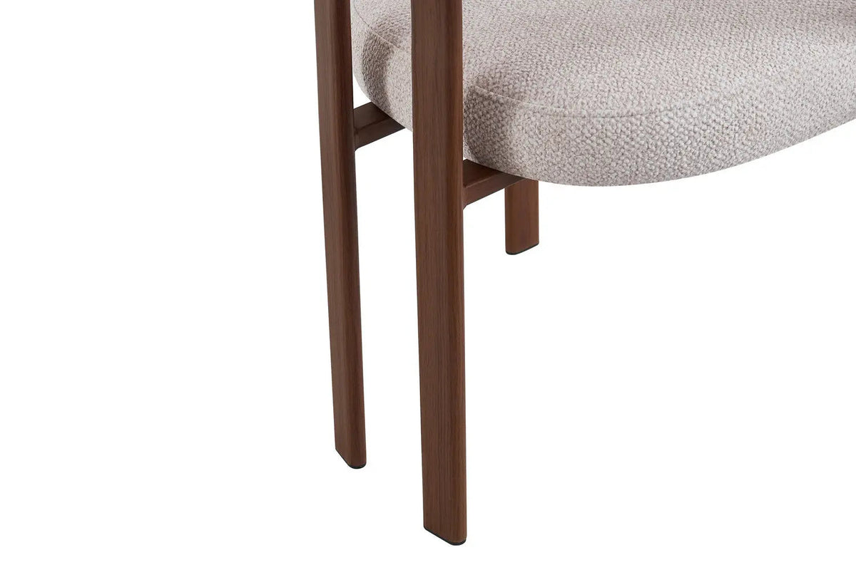 Chaise de salle à manger avec Accoudoirs SAFYA Tissu Beige - 60 x 52 cm