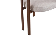 Chaise de salle à manger avec Accoudoirs SAFYA Tissu Beige - 60 x 52 cm