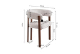 Chaise de salle à manger avec Accoudoirs SAFYA Tissu Beige - 60 x 52 cm