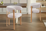 Chaise de salle à manger avec Accoudoirs SAFYA Tissu Beige - 60 x 52 cm