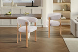 Chaise de salle à manger avec Accoudoirs SAFYA Tissu Beige - 60 x 52 cm