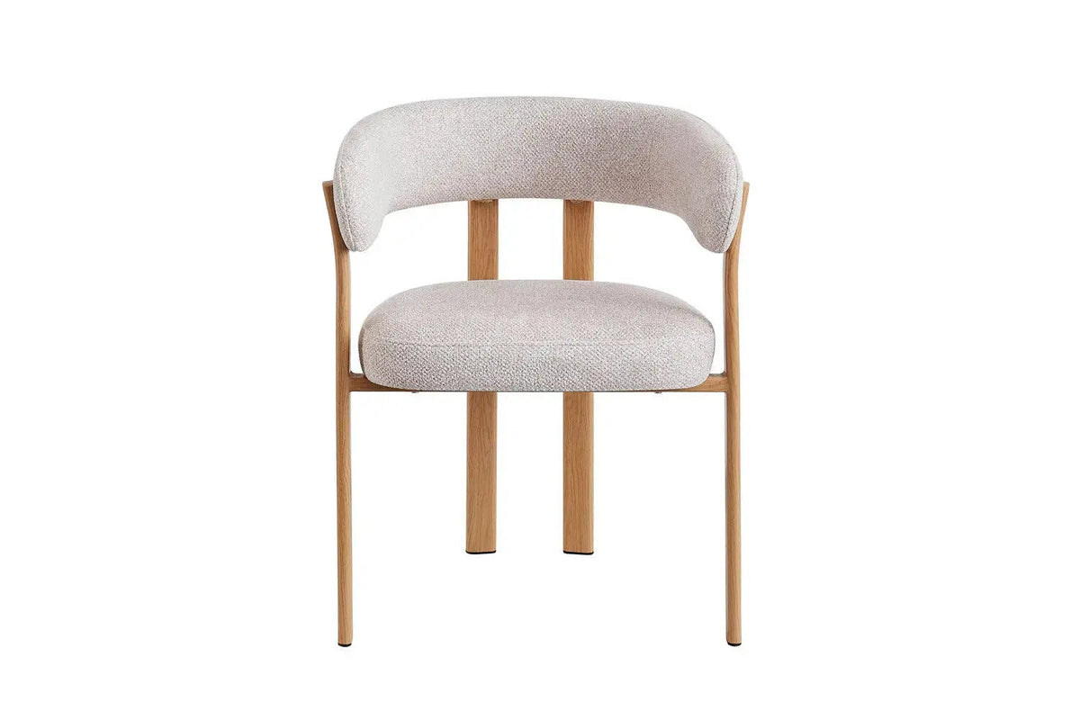 Chaise de salle à manger avec Accoudoirs SAFYA Tissu Beige - 60 x 52 cm