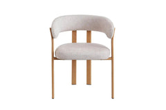 Chaise de salle à manger avec Accoudoirs SAFYA Tissu Beige - 60 x 52 cm