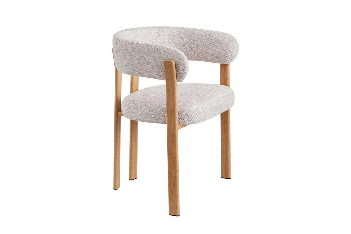 Chaise de salle à manger avec Accoudoirs SAFYA Tissu Beige - 60 x 52 cm