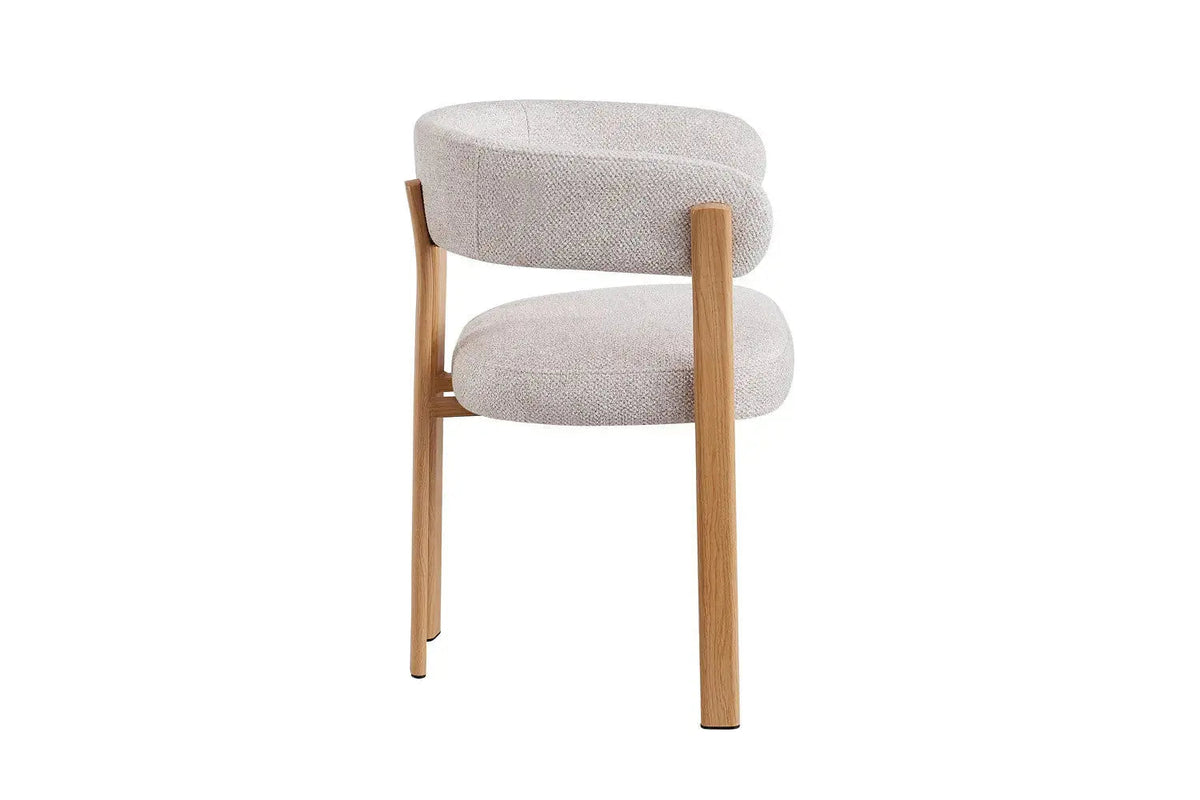 Chaise de salle à manger avec Accoudoirs SAFYA Tissu Beige - 60 x 52 cm