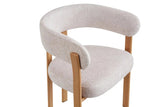 Chaise de salle à manger avec Accoudoirs SAFYA Tissu Beige - 60 x 52 cm