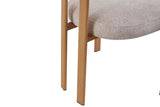 Chaise de salle à manger avec Accoudoirs SAFYA Tissu Beige - 60 x 52 cm