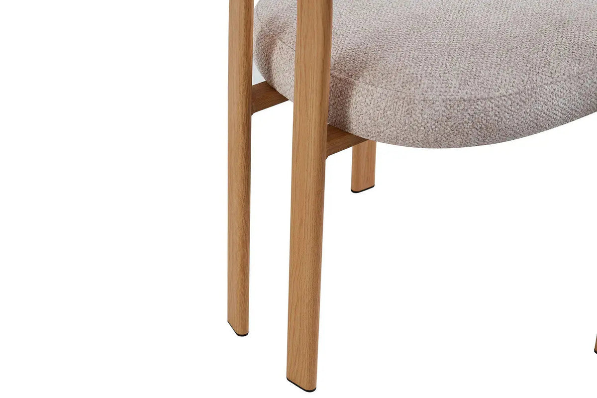 Chaise de salle à manger avec Accoudoirs SAFYA Tissu Beige - 60 x 52 cm
