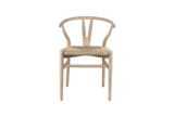Chaise en Bois d'Orme avec l'Assise Tissé en Jonc de Mer BARTY - 55 x 52.5cm
