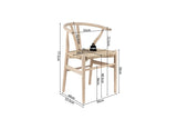 Chaise en Bois d'Orme avec l'Assise Tissé en Jonc de Mer BARTY - 55 x 52.5cm