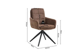 Chaises Pivotantes de Salle à Manger LISAYA avec Accoudoirs - 92,5 x 60,5 cm