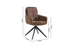 Chaises Pivotantes de Salle à Manger LISAYA avec Accoudoirs - 92,5 x 60,5 cm
