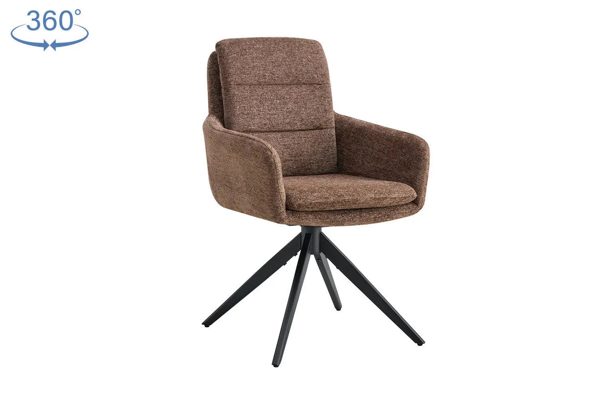Chaises Pivotantes de Salle à Manger LISAYA avec Accoudoirs - 92,5 x 60,5 cm