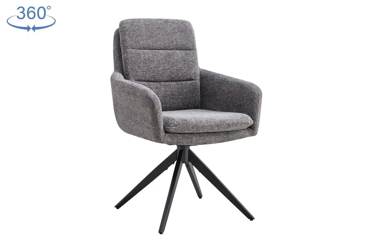 Chaises Pivotantes de Salle à Manger LISAYA avec Accoudoirs - 92,5 x 60,5 cm