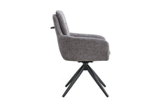 Chaises Pivotantes de Salle à Manger LISAYA avec Accoudoirs - 92,5 x 60,5 cm