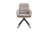 Chaises Pivotantes de Salle à Manger LISAYA avec Accoudoirs - 92,5 x 60,5 cm