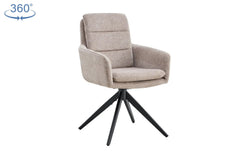 Chaises Pivotantes de Salle à Manger LISAYA avec Accoudoirs - 92,5 x 60,5 cm