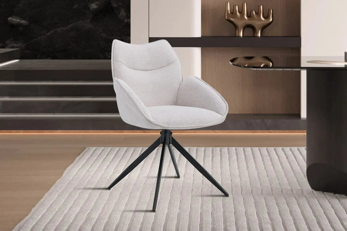 Chaises Pivotantes de Salle à Manger MAHY avec Accoudoirs - 90 x 60 cm