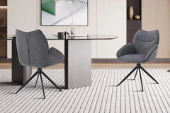 Chaises Pivotantes de Salle à Manger MAHY avec Accoudoirs - 90 x 60 cm