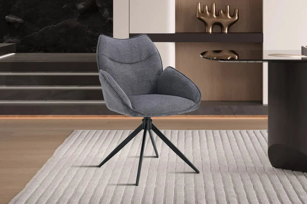 Chaises Pivotantes de Salle à Manger MAHY avec Accoudoirs - 90 x 60 cm
