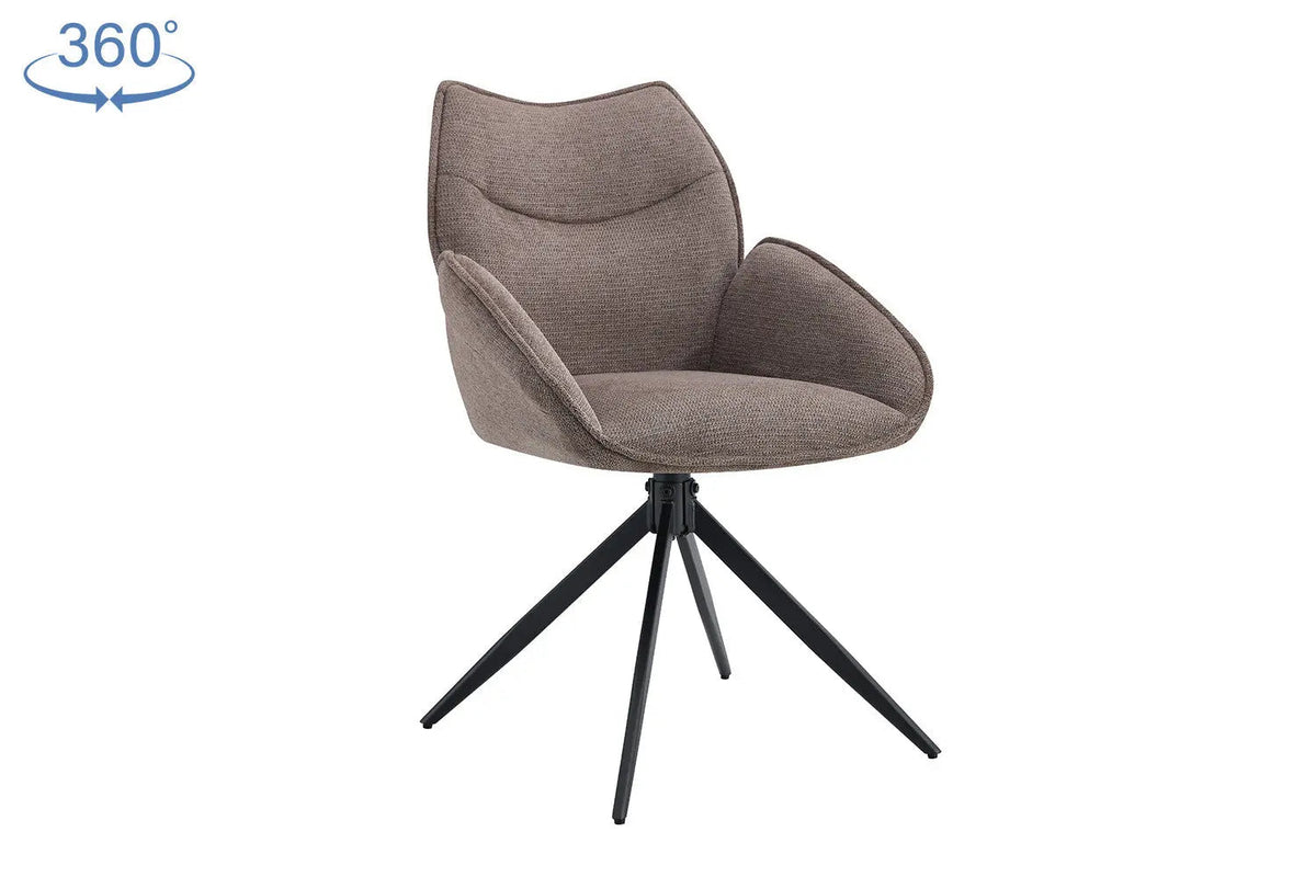 Chaises Pivotantes de Salle à Manger MAHY avec Accoudoirs - 90 x 60 cm