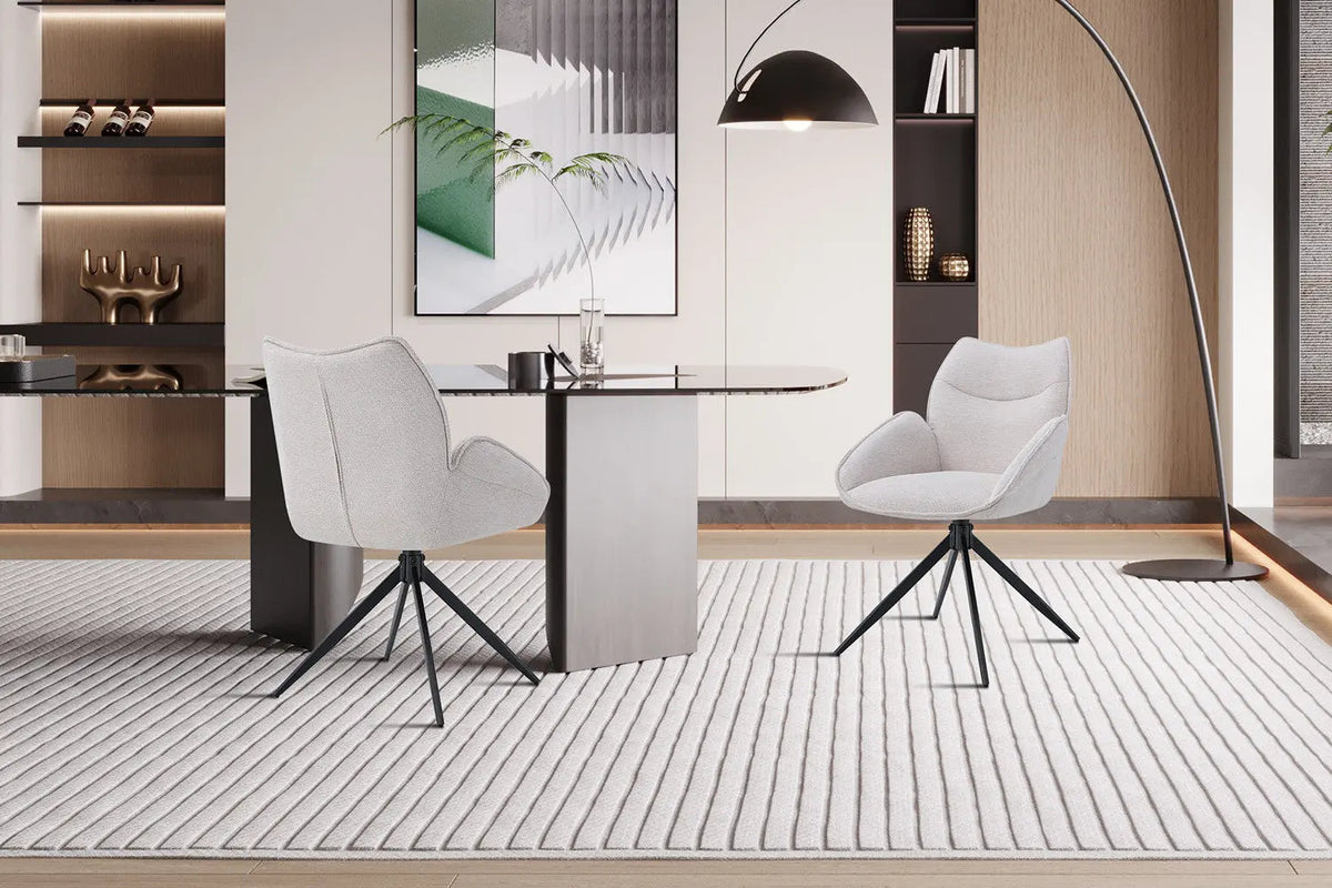 Chaises Pivotantes de Salle à Manger MAHY avec Accoudoirs - 90 x 60 cm