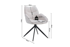 Chaises Pivotantes de Salle à Manger MAHY avec Accoudoirs - 90 x 60 cm