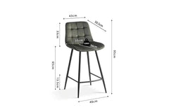 Chaises de Bar JULIA Velours - 46 x 36 cm