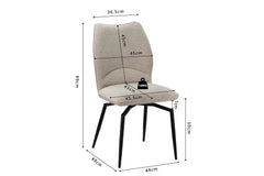 Chaises de Salle à Manger Pivotante LYARA en Tissu - 45,5 x 60 cm